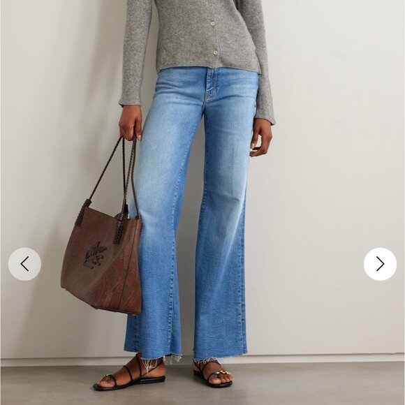 NWT Mother Denim - The Roller mid-rise wide-leg jeans - Picture 1 of 7